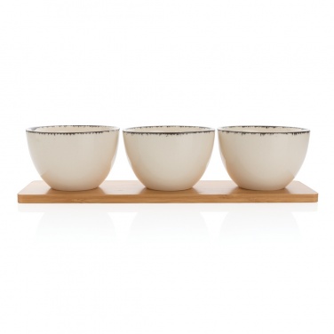 Logotrade promotional gift picture of: Ukiyo 3pc serving bowl set with bamboo tray